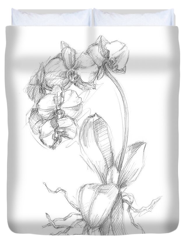 Botanical Duvet Cover featuring the painting Botanical Sketch V #2 by Ethan Harper