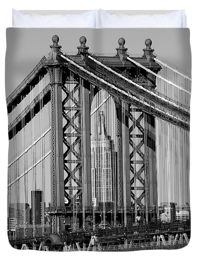 Photography Duvet Cover featuring the photograph Bridges Of Nyc I by Jeff Pica