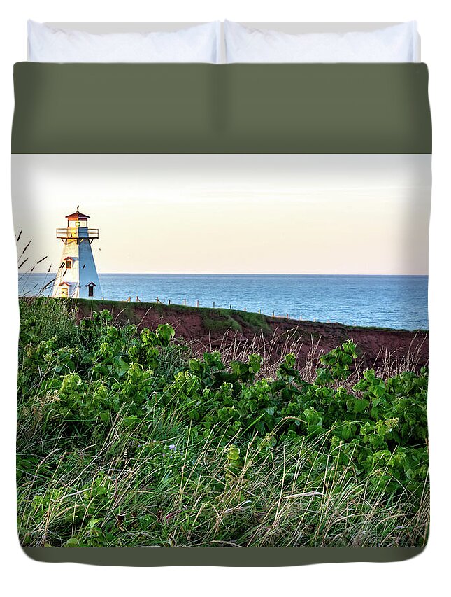 Pei Duvet Cover featuring the photograph Cape Tryon Lighthouse #1 by Douglas Wielfaert