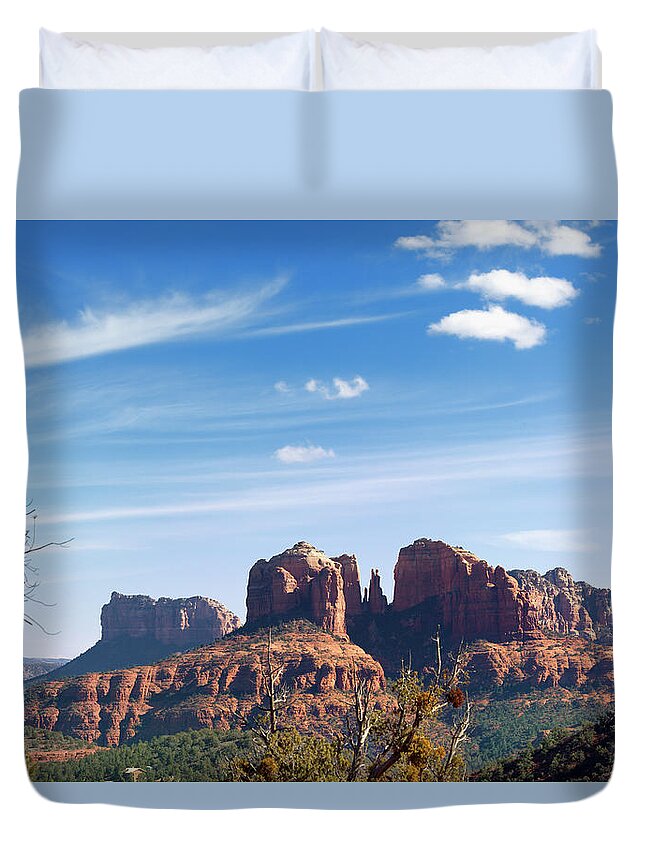 Mesa Duvet Cover featuring the photograph Cathedral Rock #2 by Kingwu