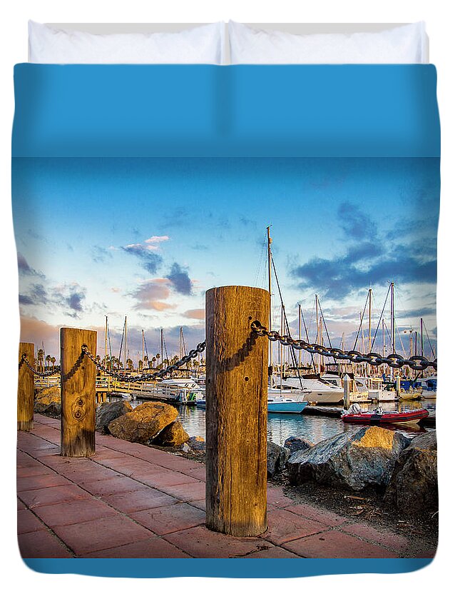 California Duvet Cover featuring the photograph Chula Vist Marina #2 by Donald Pash