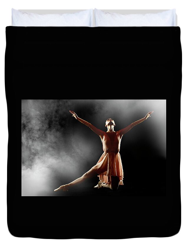 Ballet Dancer Duvet Cover featuring the photograph Classical Dancer #2 by Oleg66
