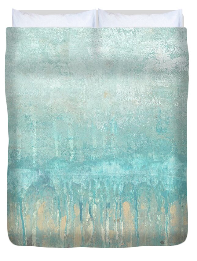 Landscapes Duvet Cover featuring the painting Coastline Abstraction I #2 by Jennifer Goldberger