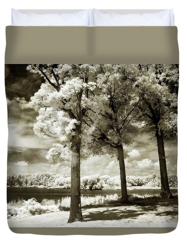 Infrared Duvet Cover featuring the photograph Cobb Island Channel -2 #2 by Alan Hausenflock