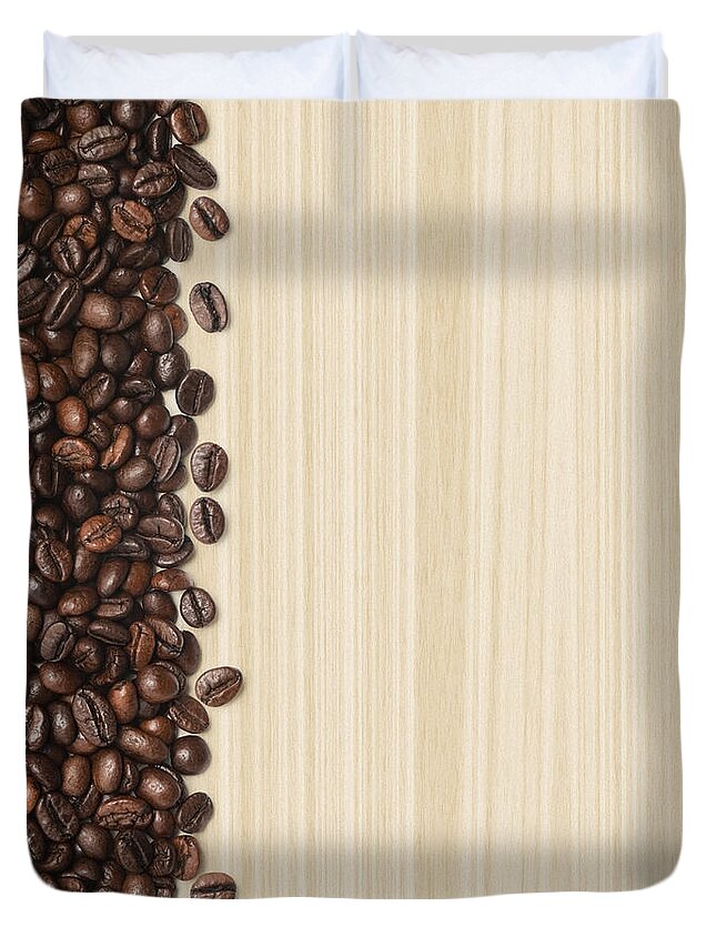 Heap Duvet Cover featuring the photograph Coffee Beans #2 by Zocha k