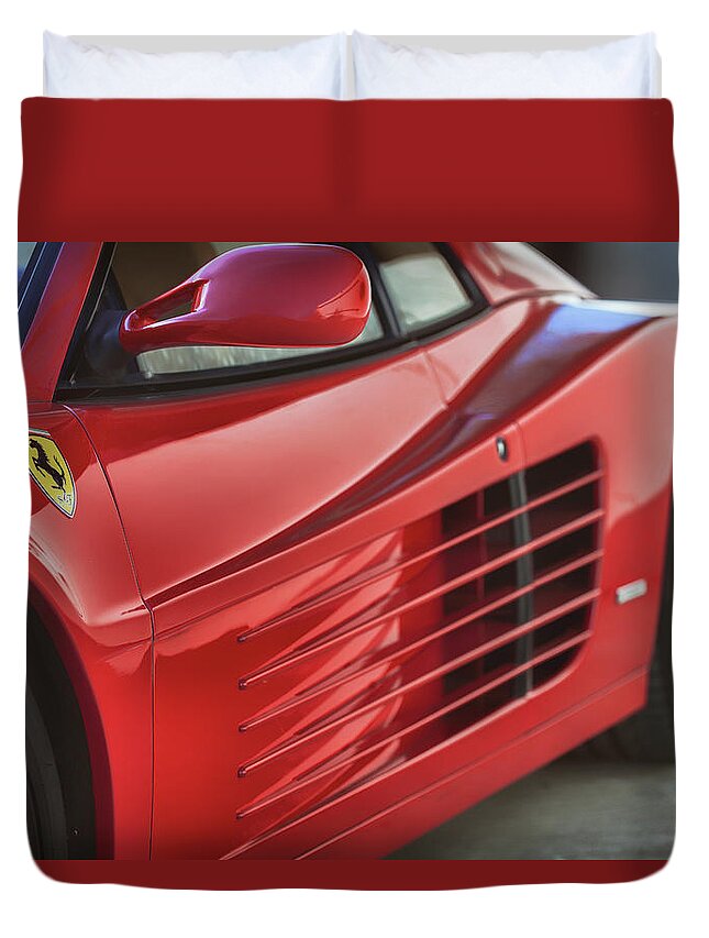 Ferrari Duvet Cover featuring the photograph #Ferrari #Testarossa #Print #2 by ItzKirb Photography
