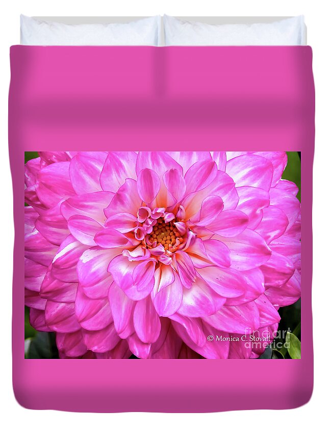 Dahlias Duvet Cover featuring the photograph Flowers Hanging No. HGF10 #2 by Monica C Stovall