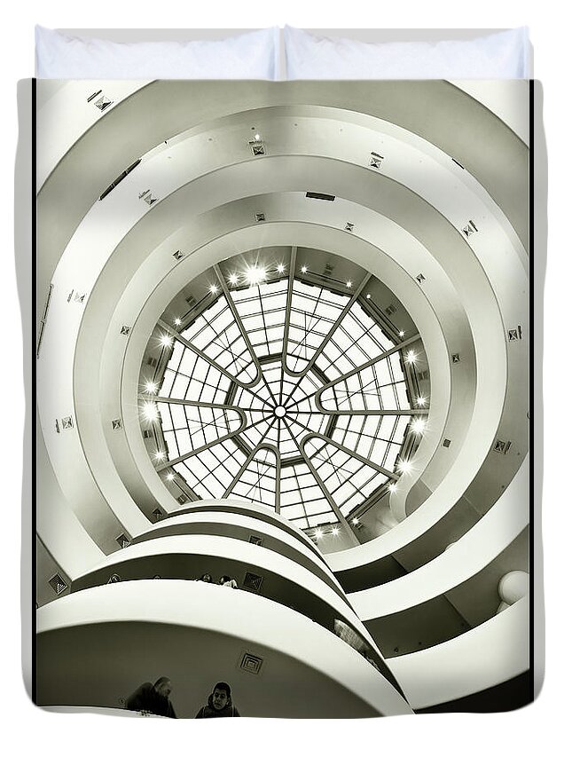 Estock Duvet Cover featuring the digital art Guggenheim Museum, Nyc #2 by Massimo Ripani