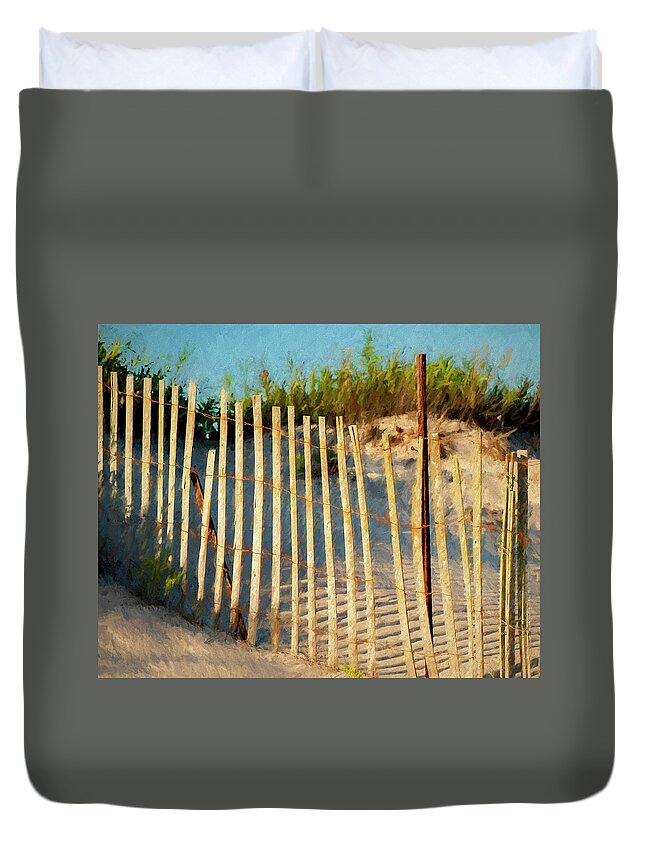 Beach Duvet Cover featuring the photograph Lines In The Sand #2 by Cathy Kovarik