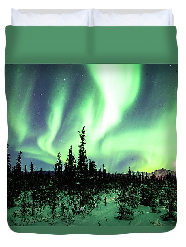 Tranquility Duvet Cover featuring the photograph Northern Lights #2 by Daniel A. Leifheit