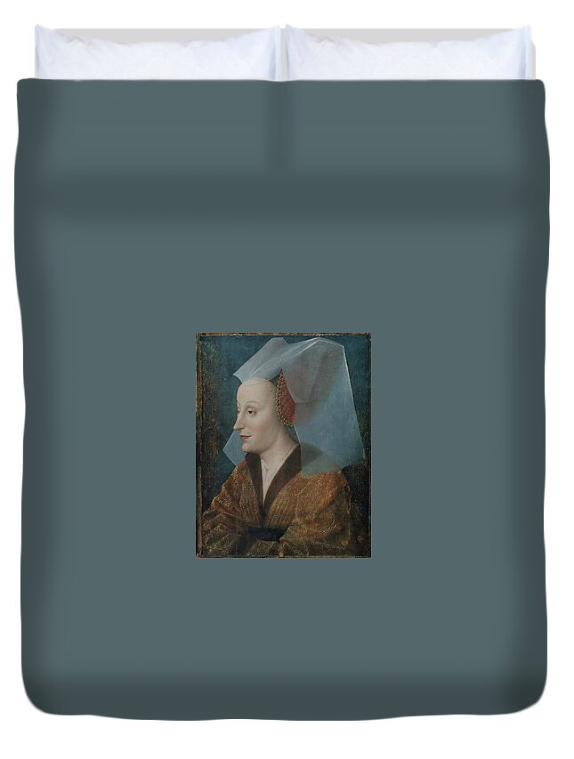 Portrait Of A Noblewoman Duvet Cover featuring the painting Portrait of a Noblewoman #2 by MotionAge Designs