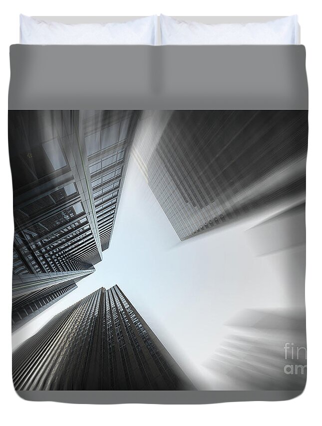 Chicago Duvet Cover featuring the photograph Skyscrapers in Motion by Raul Rodriguez
