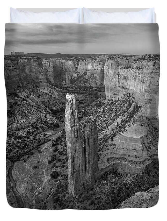Disk1216 Duvet Cover featuring the photograph Spider Rock, Canyon De Chelly #2 by Tim Fitzharris