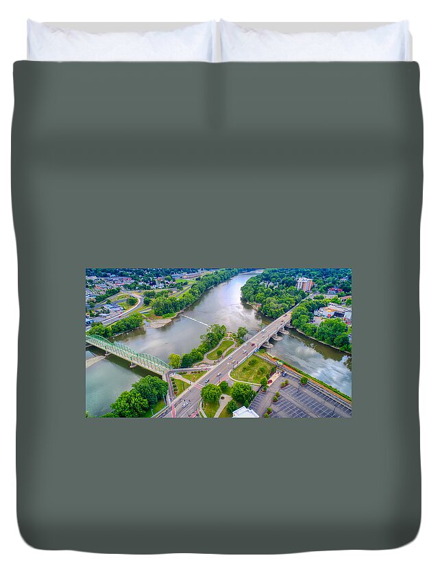 New York Duvet Cover featuring the photograph Susquehanna Confluence #2 by Anthony Giammarino