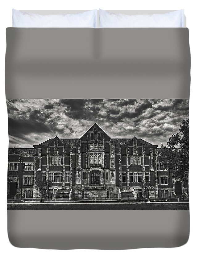 Ball State University Duvet Cover featuring the photograph The Fine Arts Building - Ball State University #2 by Mountain Dreams