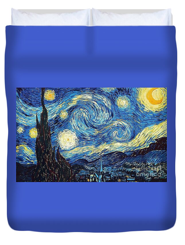 Van Gogh Starry Night Duvet Cover featuring the painting Starry Night Arles by Van Gogh by Vincent Van Gogh