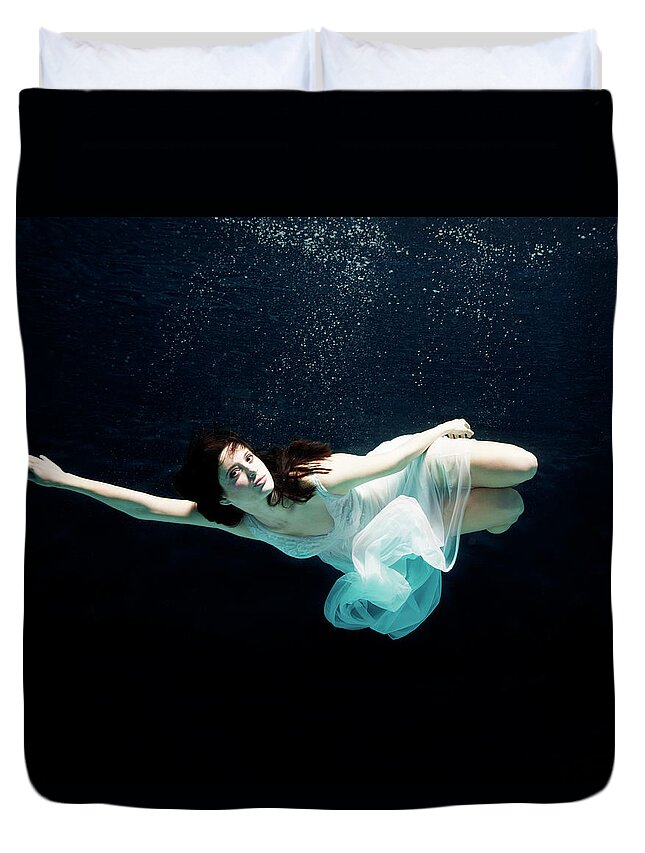 Ballet Dancer Duvet Cover featuring the photograph Ballet Dancer Underwater #25 by Henrik Sorensen
