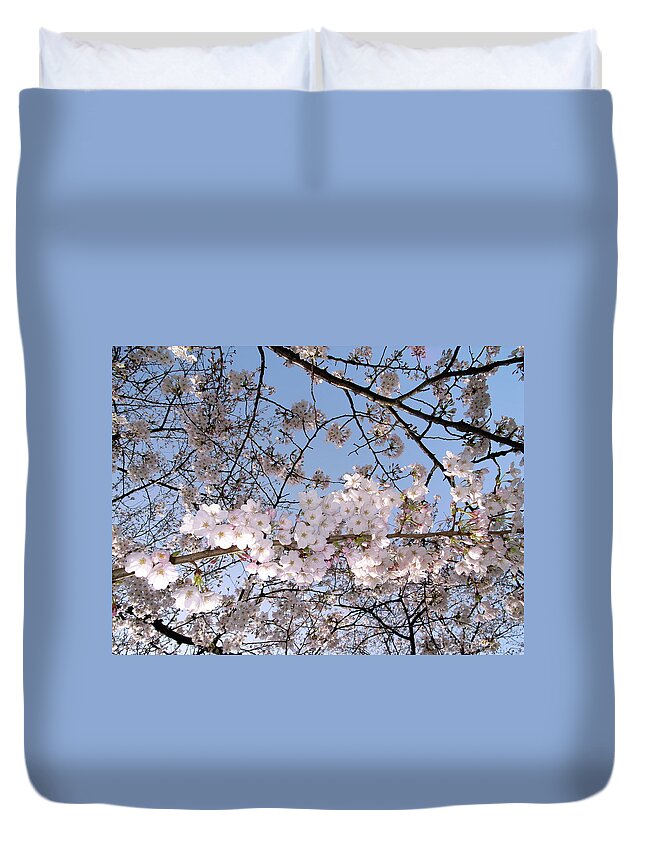 Outdoors Duvet Cover featuring the photograph Cherry Blossoms #3 by I Love Photo And Apple.