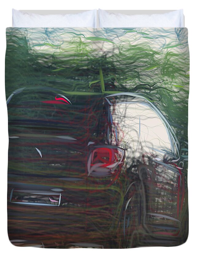 Citroen Ds3 Cabrio Racing Drawing Duvet Cover by CarsToon Concept - Pixels