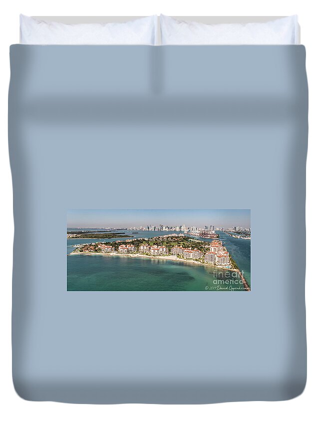 Fisher Island Duvet Cover featuring the photograph Fisher Island Club Aerial #5 by David Oppenheimer
