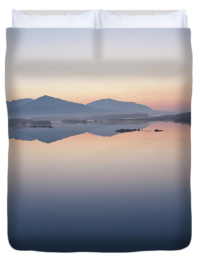 Tranquility Duvet Cover featuring the photograph Mountains Reflected In Still Lake #3 by Cultura Exclusive/ben Pipe Photography
