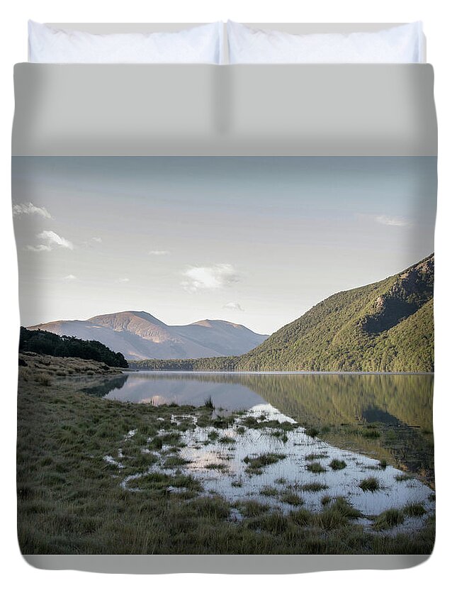 Scenics Duvet Cover featuring the photograph New Zealand Landscape #3 by Nerida Mcmurray Photography