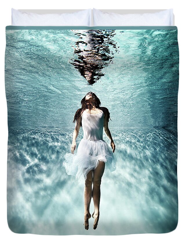 Ballet Dancer Duvet Cover featuring the photograph Underwater Ballet by Henrik Sorensen