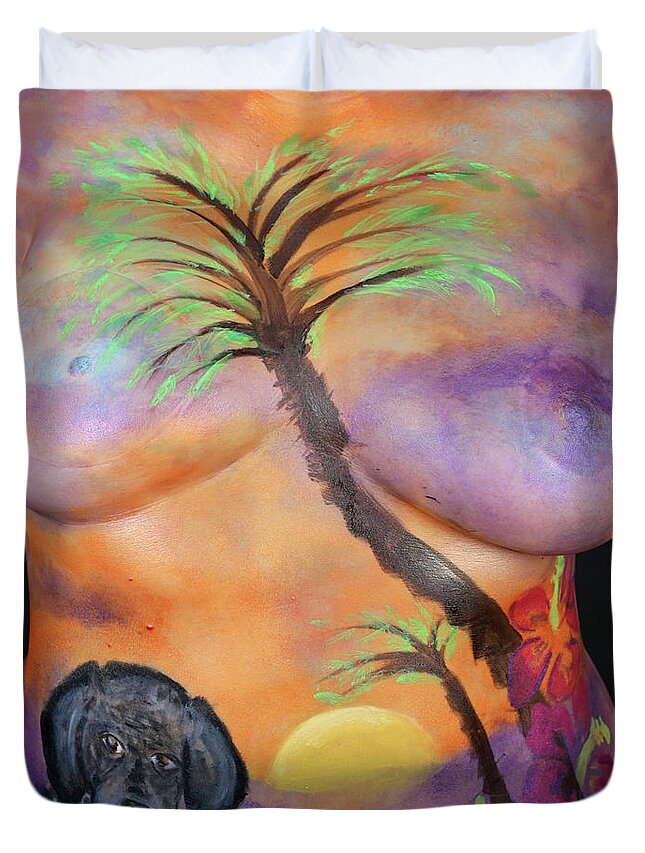 Hadassah Greater Atlanta Duvet Cover featuring the photograph 31. Beverly Hegmon, Artist, 2019 by Best Strokes - Formerly Breast Strokes - Hadassah Greater Atlanta