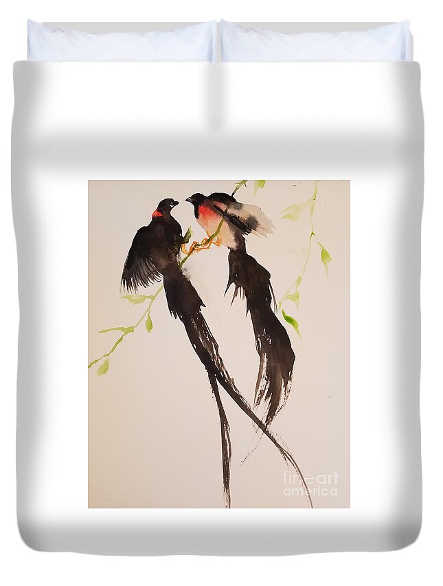 #35 2019 Duvet Cover featuring the painting #35 2019 #35 by Han in Huang wong