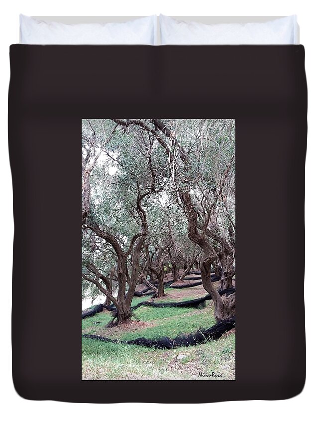 Corfu Duvet Cover featuring the photograph 3626 by Nina-Rosa Dudy