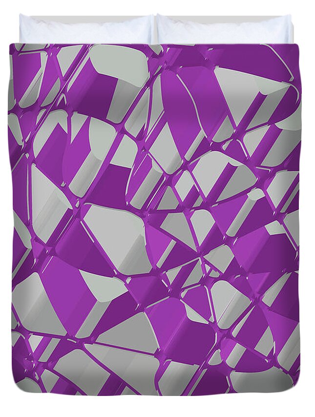 3d Duvet Cover featuring the digital art 3D Abstract Futuristic Background by Amir Faysal