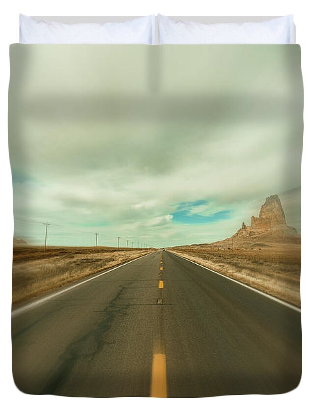 Arizona Duvet Cover featuring the photograph Arizona Desert Highway by Raul Rodriguez