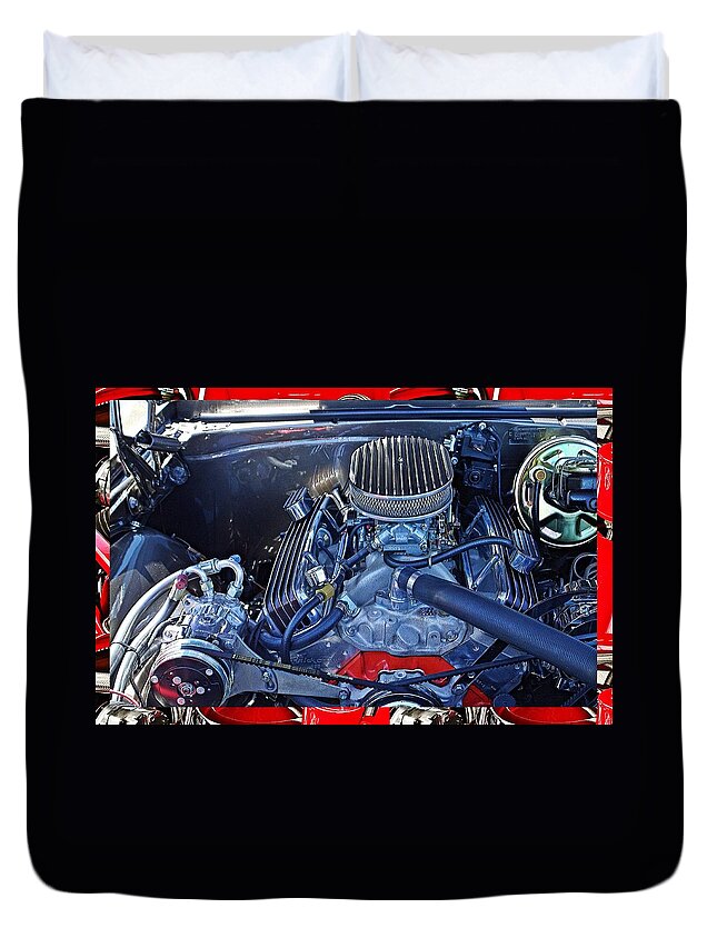 Cars Duvet Cover featuring the photograph Old car engine #4 by Karl Rose