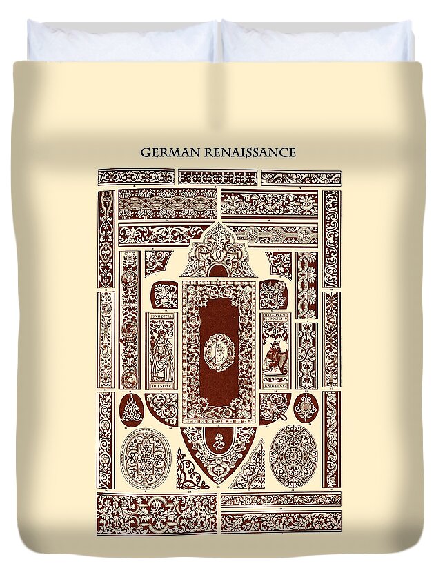 German Renaissance Duvet Cover featuring the painting Ornament-GERMAN RENAISSANCE #4 by Racinet