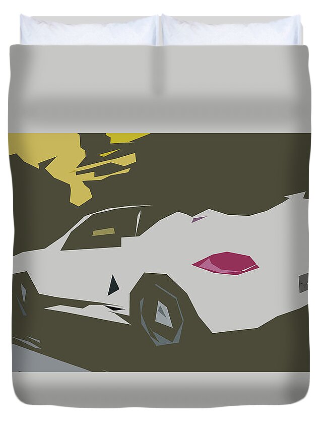 Car Duvet Cover featuring the digital art Porsche Boxster Spyder Abstract Design #4 by CarsToon Concept