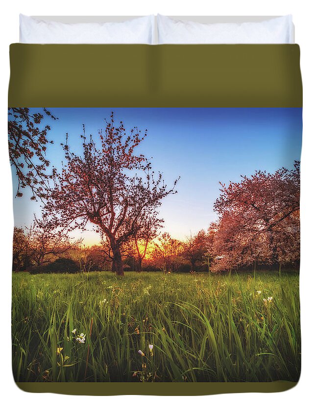 Sunset Duvet Cover featuring the photograph Sunset by Marc Braner