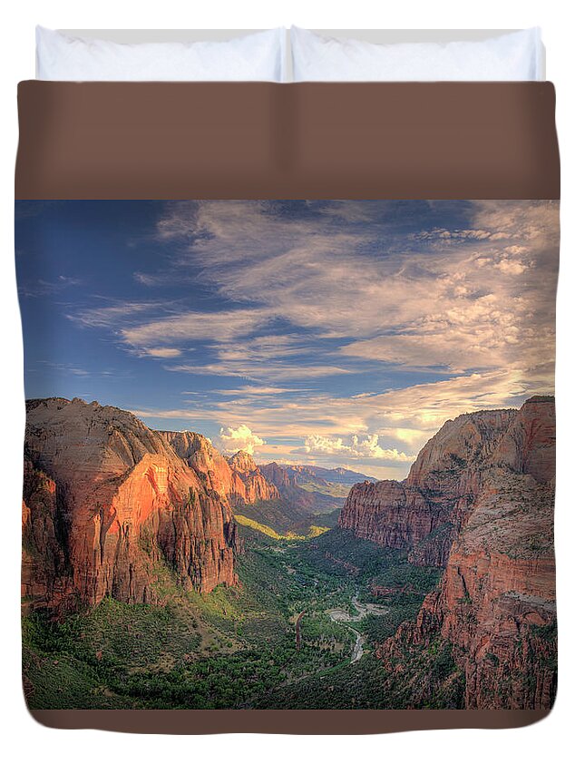 Scenics Duvet Cover featuring the photograph Zion National Park #4 by Michele Falzone