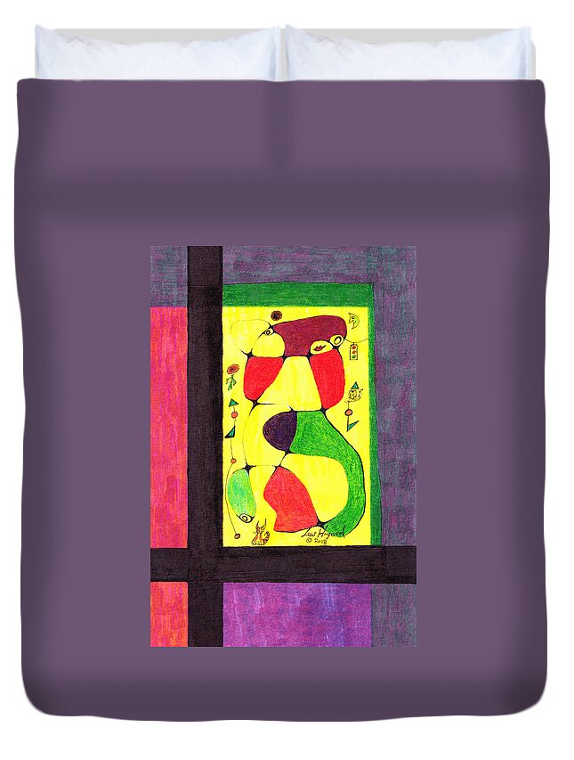 Lew Hagood Duvet Cover featuring the mixed media 46.ab.19 by Lew Hagood
