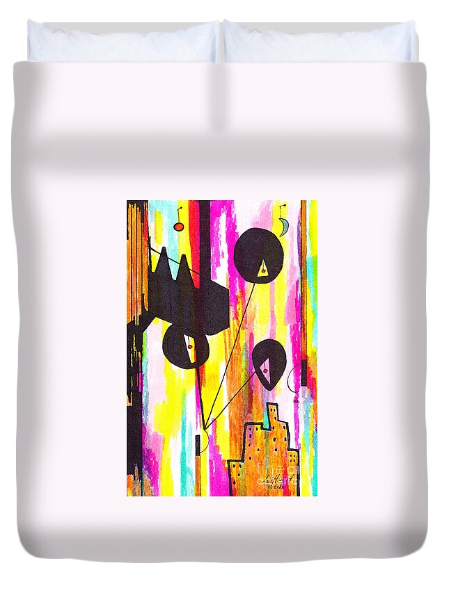 Lew Hagood Duvet Cover featuring the mixed media 46.ab.6 by Lew Hagood