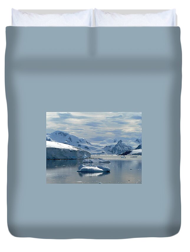 Tranquility Duvet Cover featuring the photograph Antarctica Paradise Harbour #5 by Photo, David Curtis