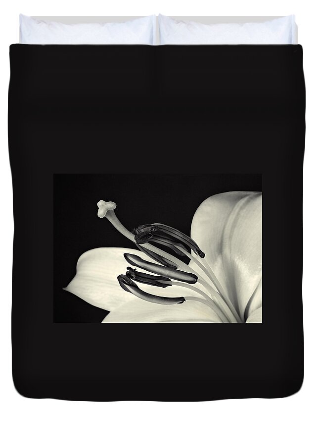 Easter Lily Duvet Cover featuring the photograph Black And White #5 by Juj Winn