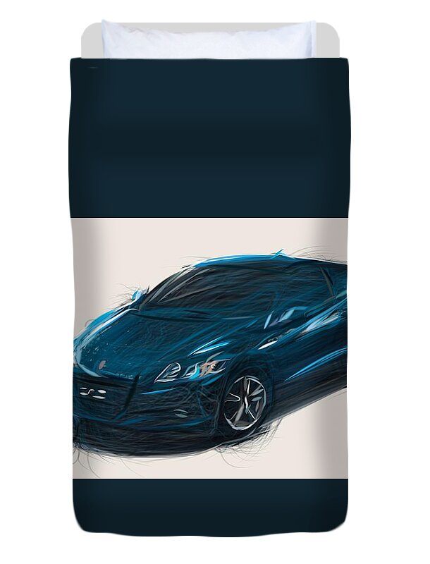 Honda CR Z Draw Duvet Cover by CarsToon Concept - Twin - Pixels