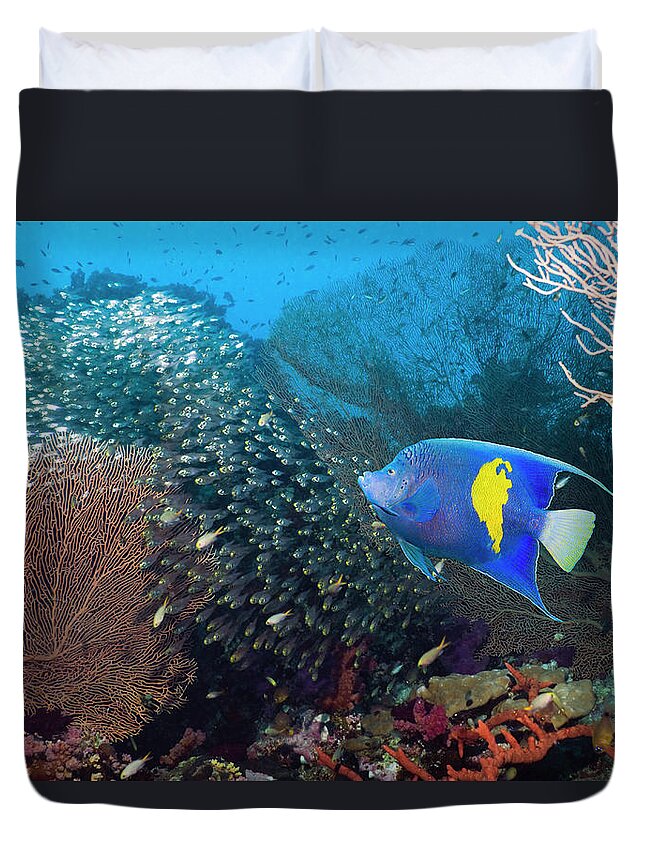 Underwater Duvet Cover featuring the photograph Coral Reef Scenery #50 by Georgette Douwma