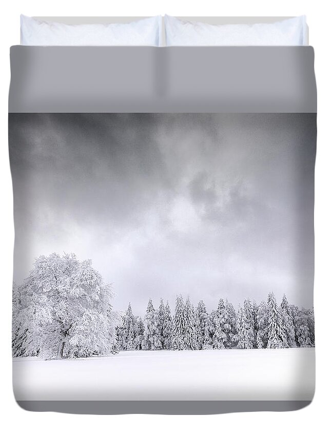 Winter Duvet Cover featuring the photograph 50 Shades Of Grey by Dominique Dubied