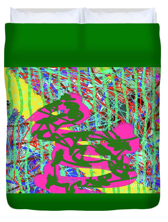Walter Paul Bebirian: The Bebirian Art Collection Duvet Cover featuring the digital art 6-11-2012q by Walter Paul Bebirian