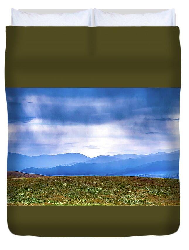 Lake Duvet Cover featuring the photograph Nature And Scenes Around Flathead National Forest Montana #6 by Alex Grichenko