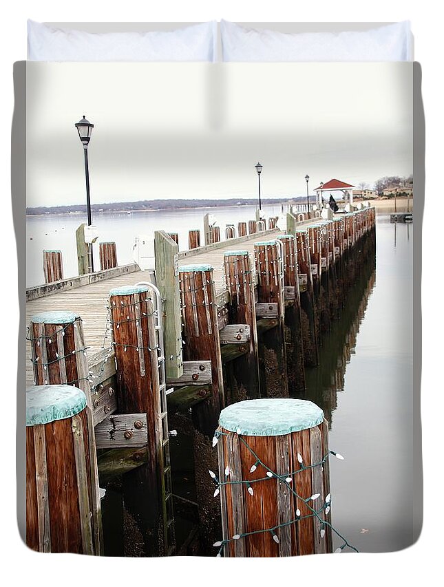 Northport Dock Duvet Cover featuring the photograph Northport Dock #6 by Susan Jensen