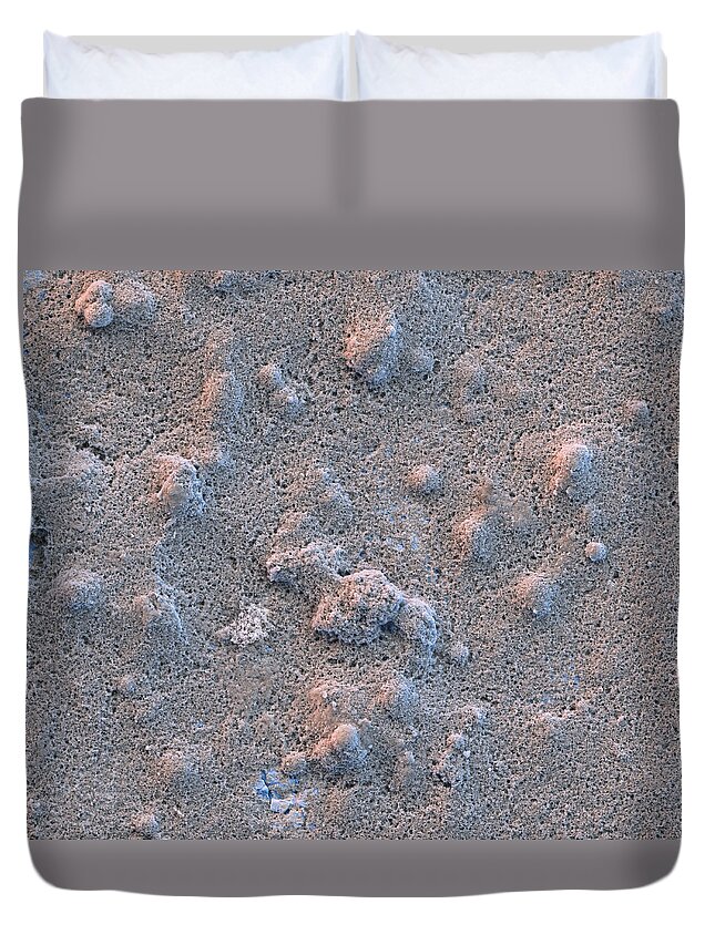 Coated Duvet Cover featuring the photograph Self-cleaning Paint Sem #6 by Meckes/ottawa