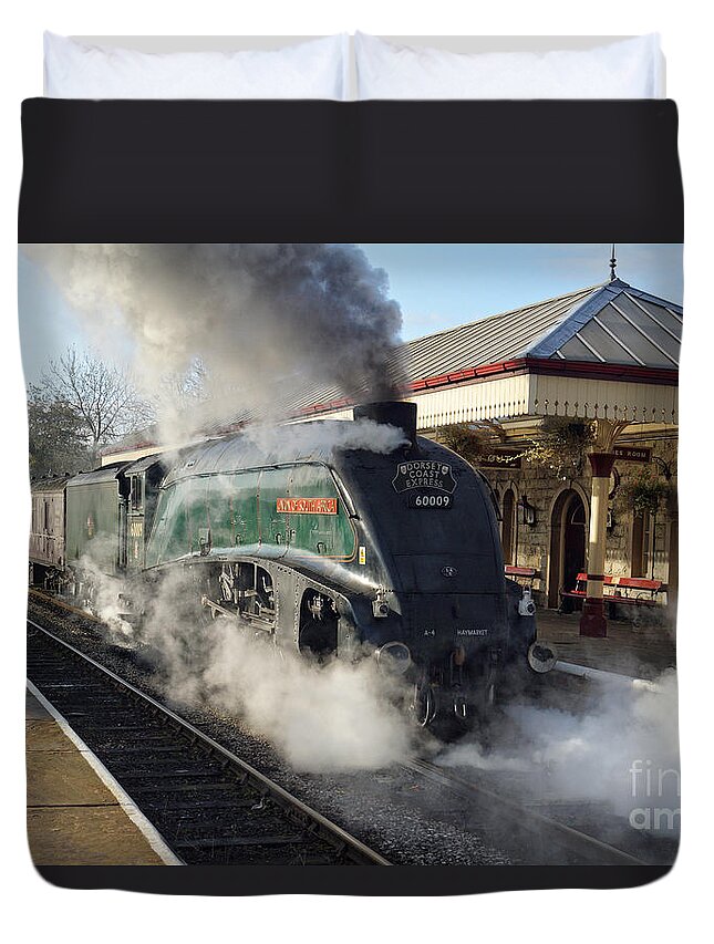Steam Duvet Cover featuring the photograph 60009 Departure by David Birchall
