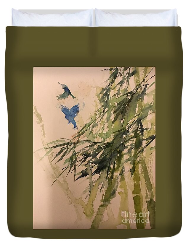 #63 S2019 Duvet Cover featuring the painting #63 2019 by Han in Huang wong